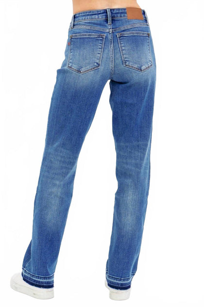 Judy Blue Mid Rise Release Hem Dad Jeans Blue 32 3