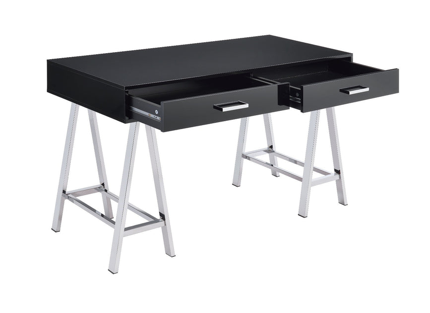 Hivvago Writing Desk Black Silver 54in 4