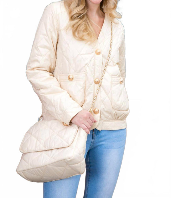 Joh Puffer Jacket With Crossbody Bag Beige Medium 2