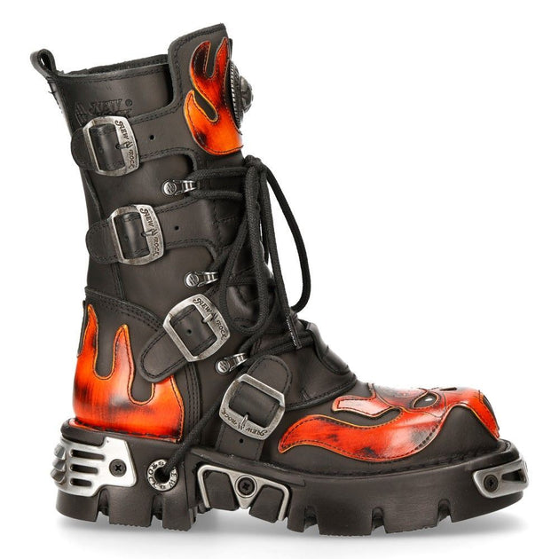 New Rock 107-S1 Biker Boots Black/Red EU 42 4