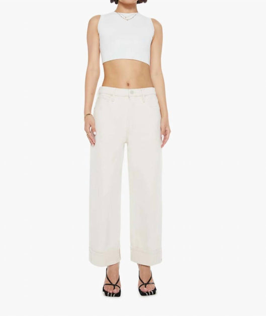 Mother Lil' The Spitfire Ankle Cuff Jeans Weiß 26 2