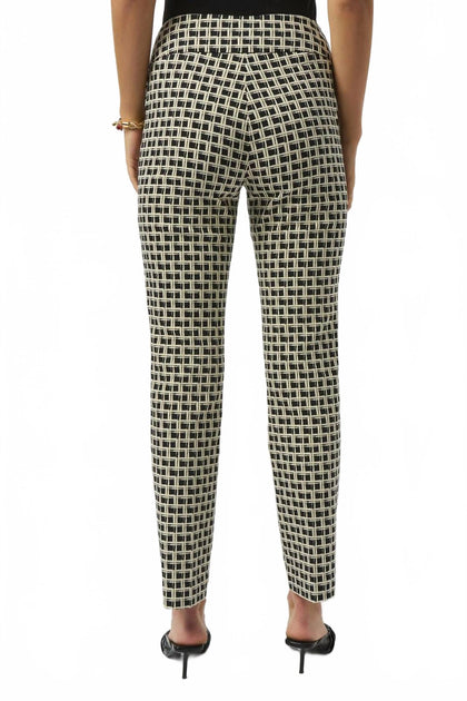 Joseph Ribkoff Checkered Jacquard Slim Ankle Pants Silver US 8 3