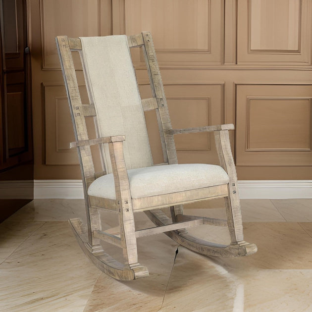 Hivvago Rena Rocking Chair Brown Mahogany Mindi Wood 2