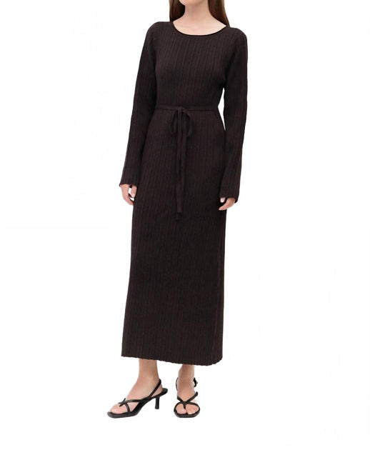 MOD REF Terra Rippstrick Maxikleid mit Langarm 2