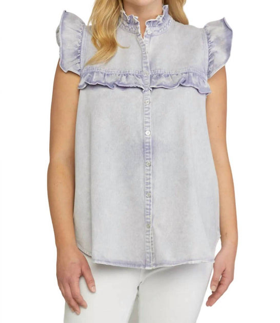 entro Top en Jean à Volants Bleu Small 2