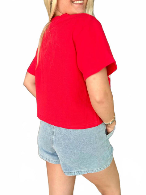 SHE + SKY Washed Denim Shorts Blue Large 3