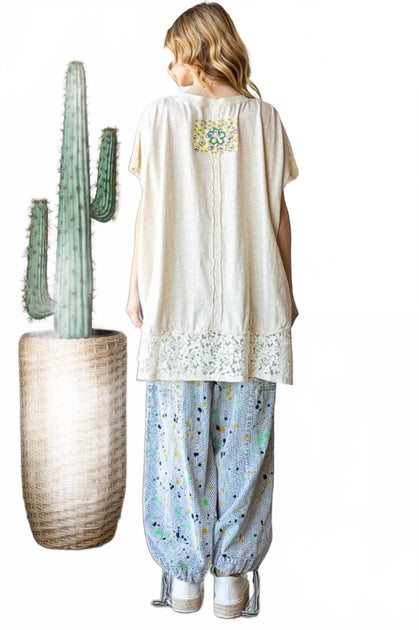 Oli & Hali Flower Applique Top Blanc XLarge 4