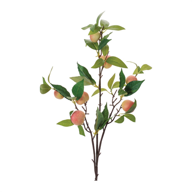 Hivvago Peach Fruit Foliage Branch Pink 87.6cm 2
