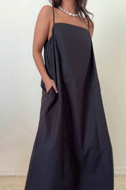 Et Clet Spaghetti Strap Maxi Dress Black Medium 3