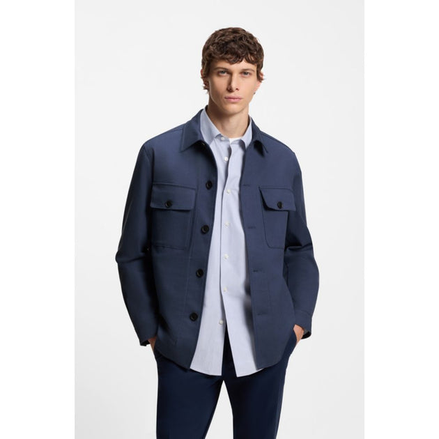 Boss Relaxed-fit Overshirt Blue US 40 Regular 4
