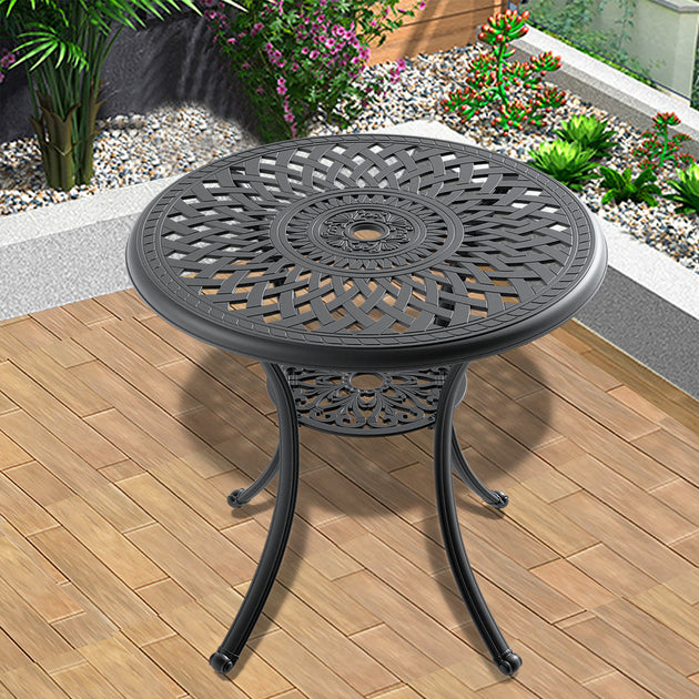 Streamdale Cast Aluminum Patio Dining Table Black 2