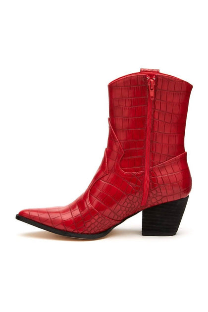 Coconuts by Matisse Bambi Western Ankle Boot Red US 6.5 4