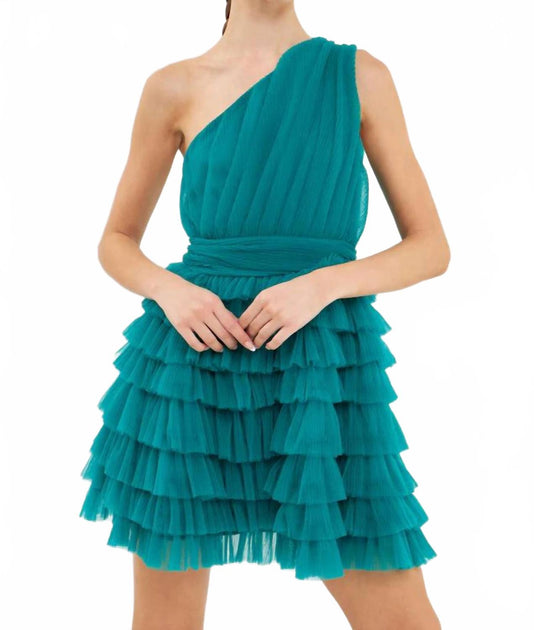 Endless Rose Jade Tulle Mini Dress Blue Small 2