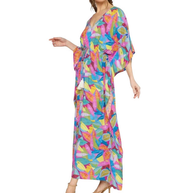 Entro Tropical Print Maxi Dress Multi Small 3