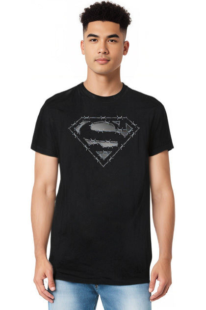 Gildan Superman Barbed Wire T-Shirt Black Large 4