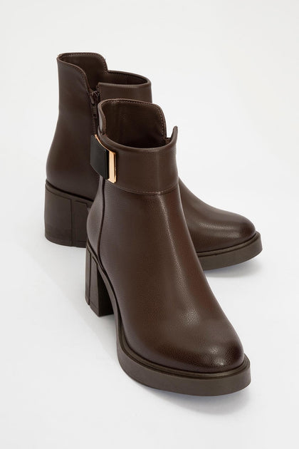 Prologue Shoes Rashe Block Heel Zip Boot Brown 9 2
