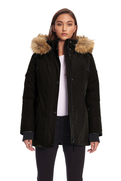 Alpine Glacier Women's Vegan Down Parka Green Small 4