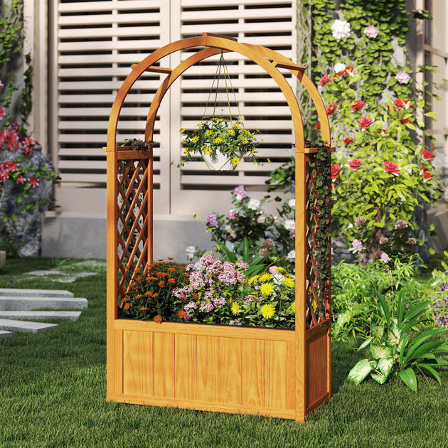 BreeBe Wooden Raised Garden Bed Orange 3