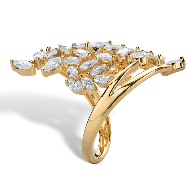 Palm 4.25 Cttw Cubic Zirconia Cluster Ring Silver US 9 3