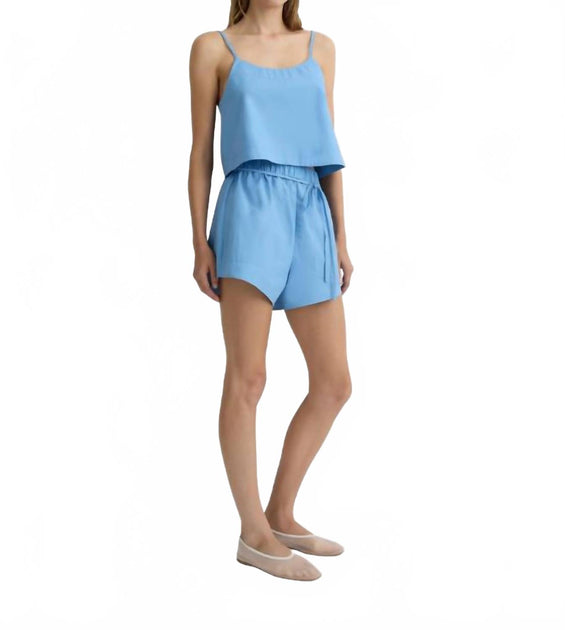 BONDI BORN Avila Cotton Shorts Blue Small 3