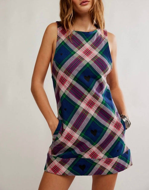 Free People Carven Plaid Mini Dress Multi XSmall 3