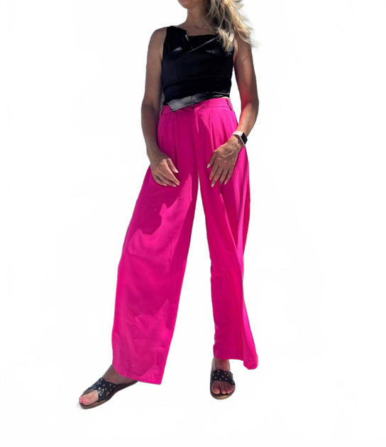 GLAM To Attention High-Waisted Pants Pink Small 4