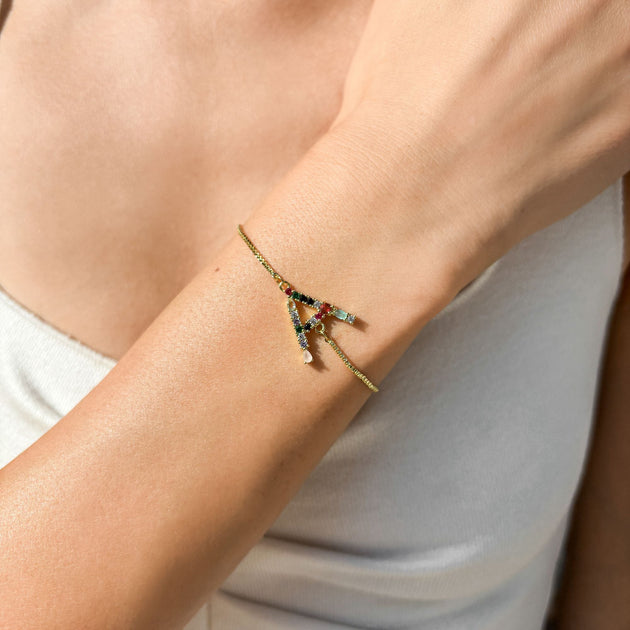 Adornia Initial Bolo Bracelet Gold 3