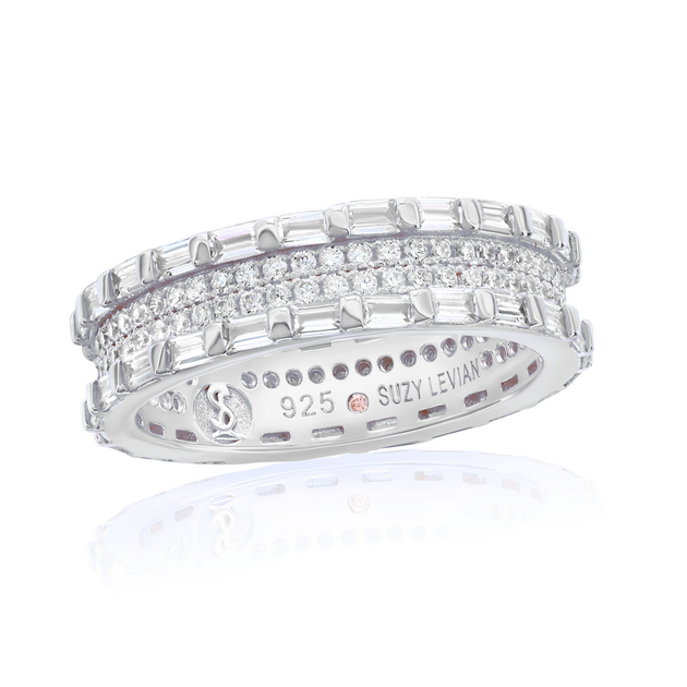 Suzy Levian Eternity Band Yellow Sterling Silver US 5-6 5