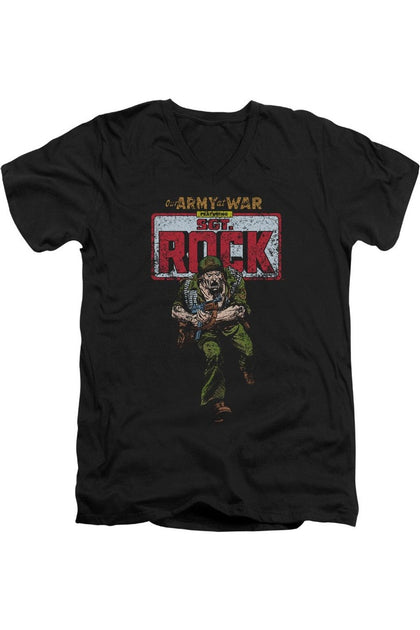 Gildan DC Comics Sgt Rock V-Neck T-Shirt Black XXL 2