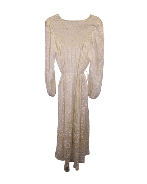 Zimmermann Lace Maxi Dress In White Viscose