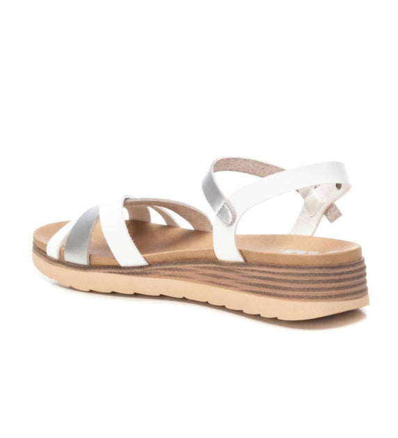 Xti Women's Low Wedge Strappy Sandals White US 6 4