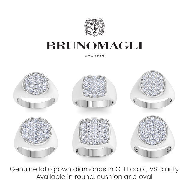 Bruno Magli Men Lab Grown Diamond Cluster Ring Multi US 8 7