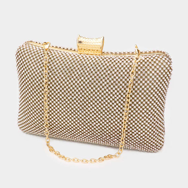 FASHNZFAB Bling Evening Bag Gold One Size 2