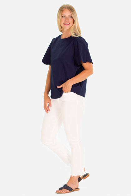 Duffield Lane Feye Blouse Blue XS 2