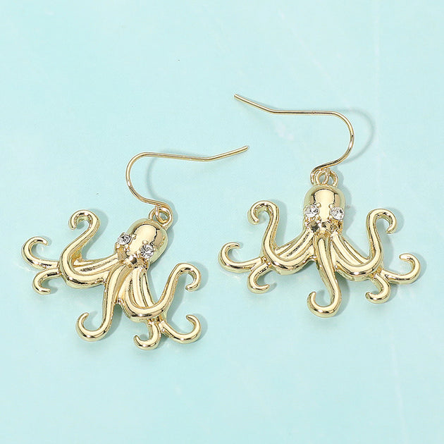 FASHNZFAB Octopus Drop Earrings Blue 2