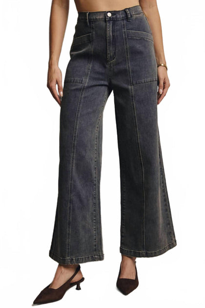forte forte Wide-Leg Stretch Jeans Grey Large 2