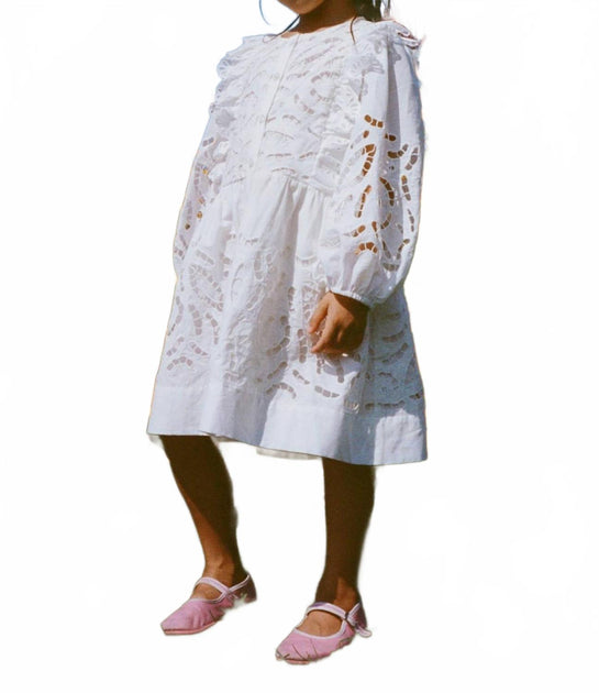 jules big girls ruched flutter-sleeve mesh dress reviews SEA Girl's Dahlia Dress In Pearl