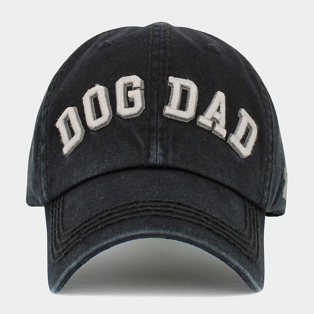 FASHNZFAB Dog Dad Message Vintage Baseball Cap Black 2