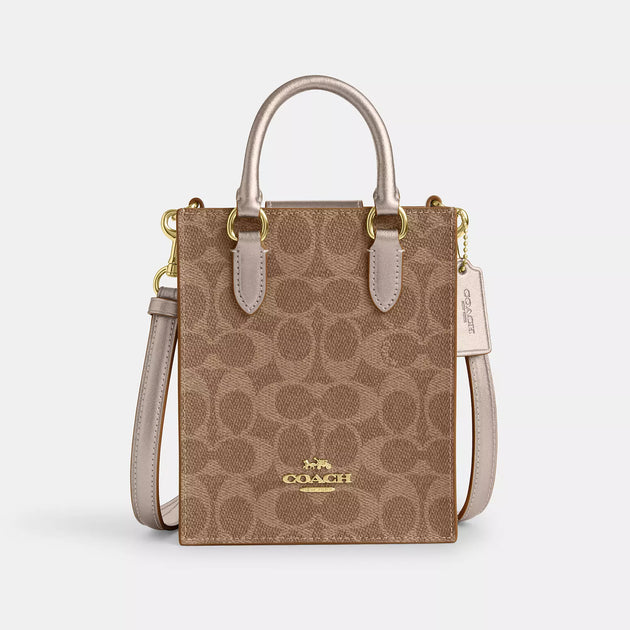 Coach Outlet Boxed Mini Tote Bag And Mirror Bag Charm Set In