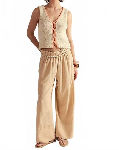 Free People Sicily Shell Sweater Beige Medium 2