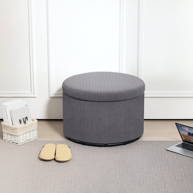 Hivvago Ottoman Round Beige 4
