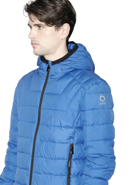 Suns Quilted Puffer Jacket Blue Small 4
