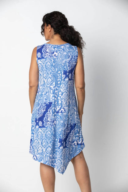 Habitat Asymmetrical Tank Dress Blue Small 3