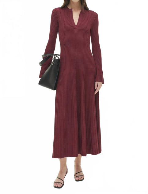 Simkhai Genna Knit Midi Dress Red Medium 2
