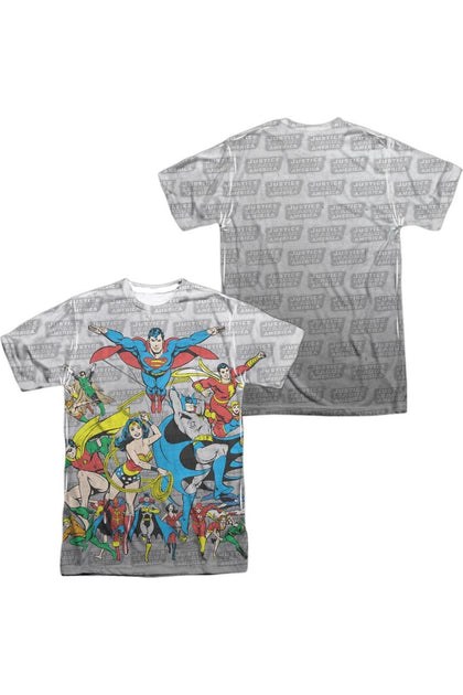 Gildan DC Comics Justice League Assemble Crew Tee Grey XXL 2
