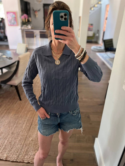 Minnie Rose Cable Pullover Grey XSmall 2