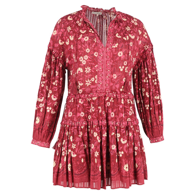 Ulla Johnson Marigold Floral Printed Mini Dress Red US 4 2