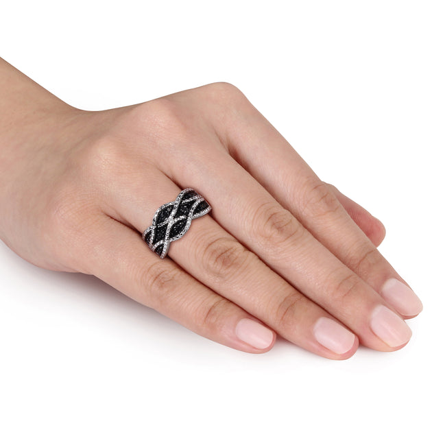 Mimi & Max Black Diamond Double Twist Ring Black US 6 3