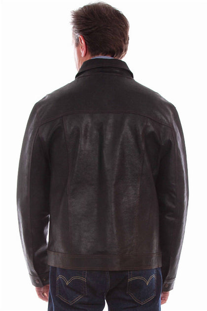 Scully Men's Leather Full Zip Jacket In Black | ShopSimon