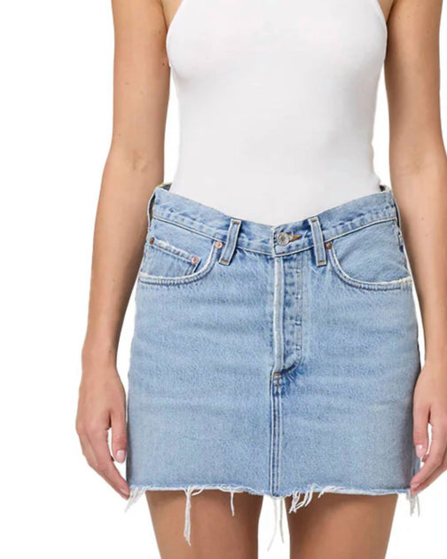 AGOLDE V-Waist Mini Skirt Blue 23 4